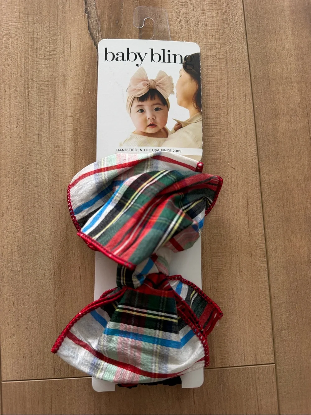 Baby Bling Red Plaid Knot Headband for Kids